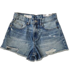 Zara Mid-Rise Shorts – Denim Jean, Size 13–14 (Girls), NWT